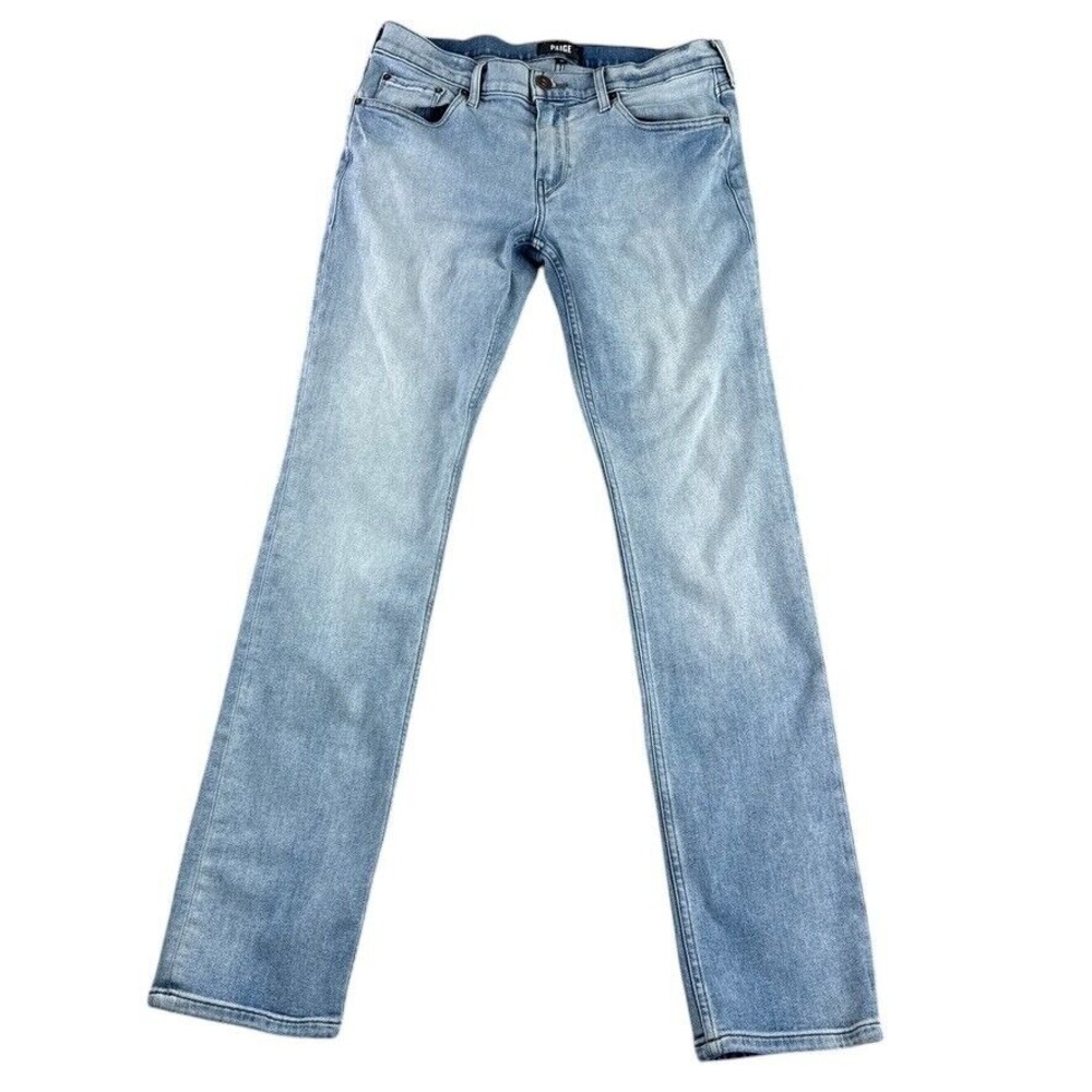 PAIGE Men's Slim Straight Jeans - Light Blue